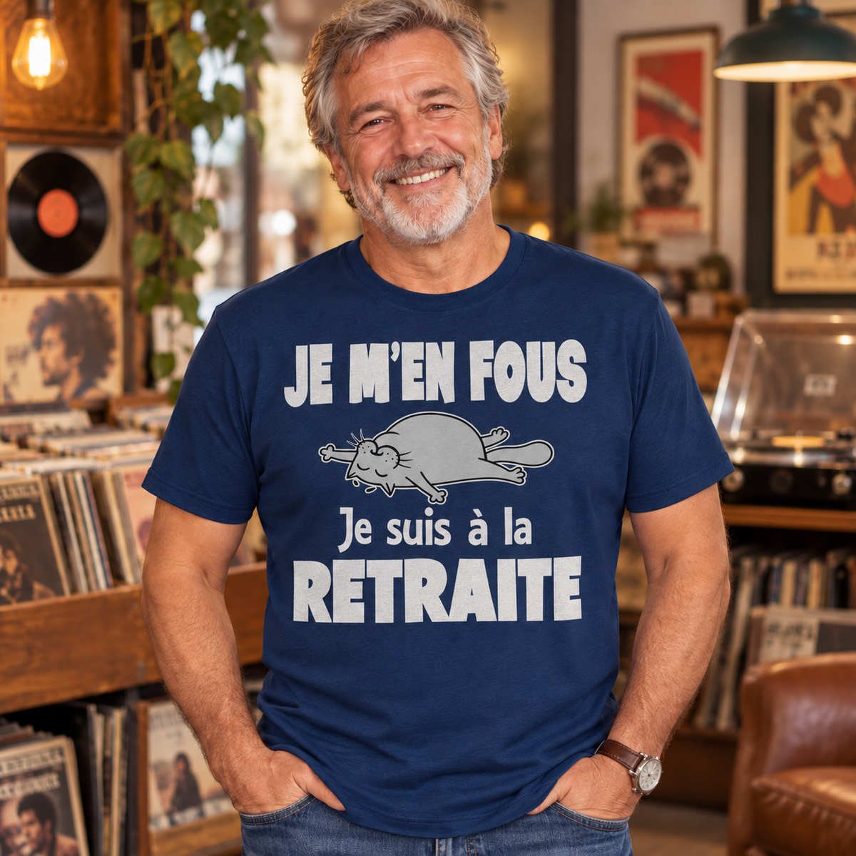 T-shirt retraite homme humour – Je m’en fous, je suis à la retraite