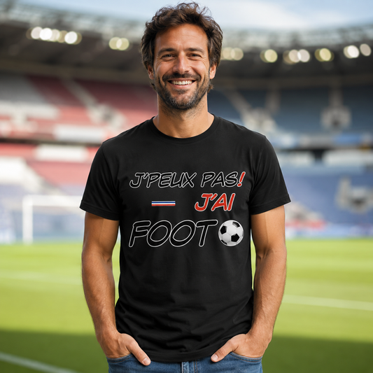 T-shirt Homme J’peux pas J’ai Foot – Cadeau Football Humour