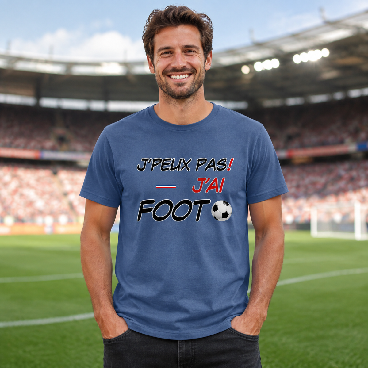 T-shirt Homme J’peux pas J’ai Foot – Cadeau Football Humour