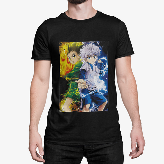 T-Shirt Homme Chasseurs Fantaisie – Duo de Guerriers Énergie & Aventure