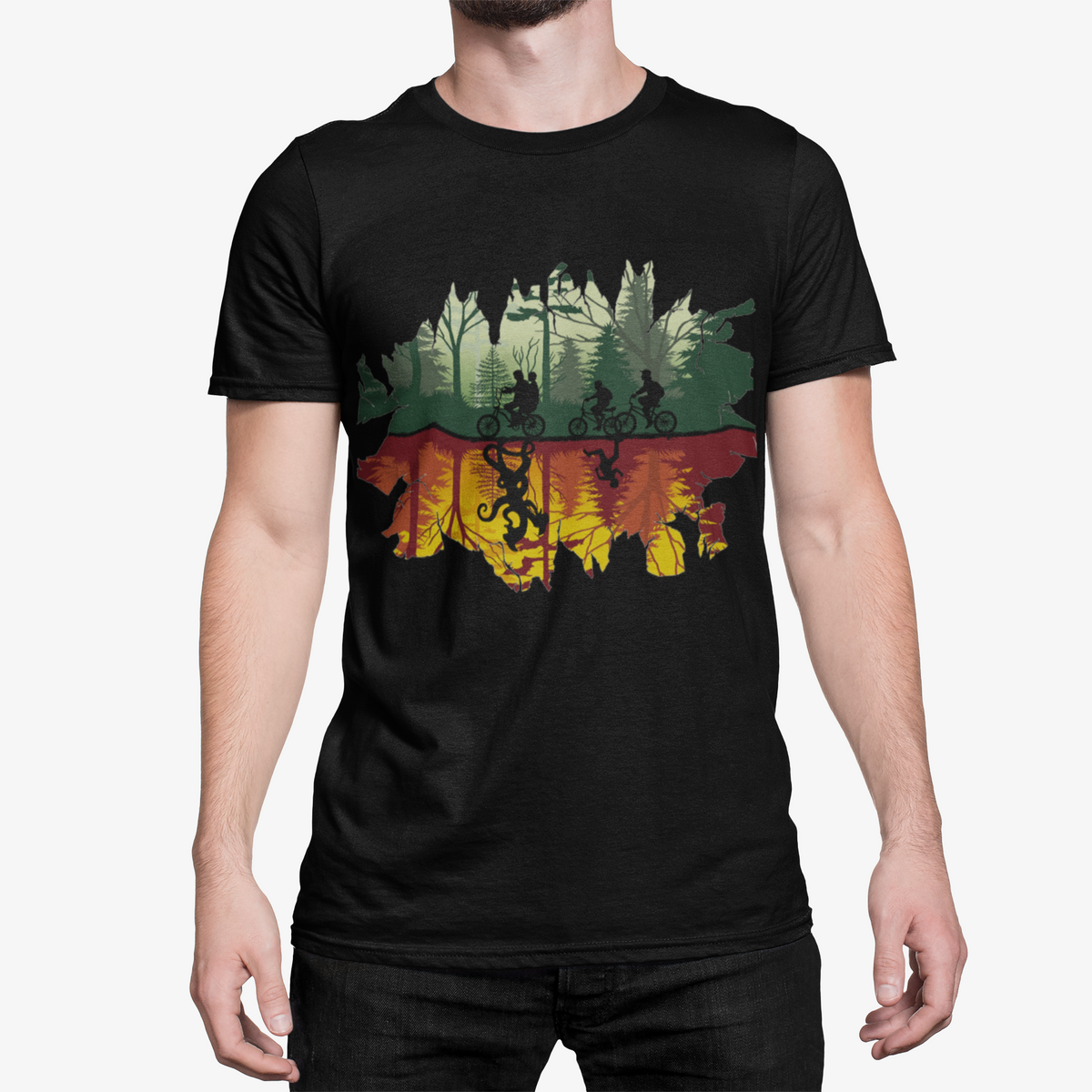 T-Shirt Homme Vélo Aventure – Design Inspiré d’un Univers Fantastique