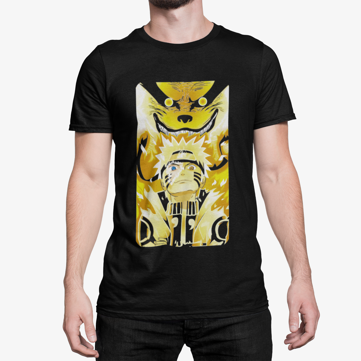 T-Shirt Naruto Kyûbi Homme Noir – Naruto Shippuden