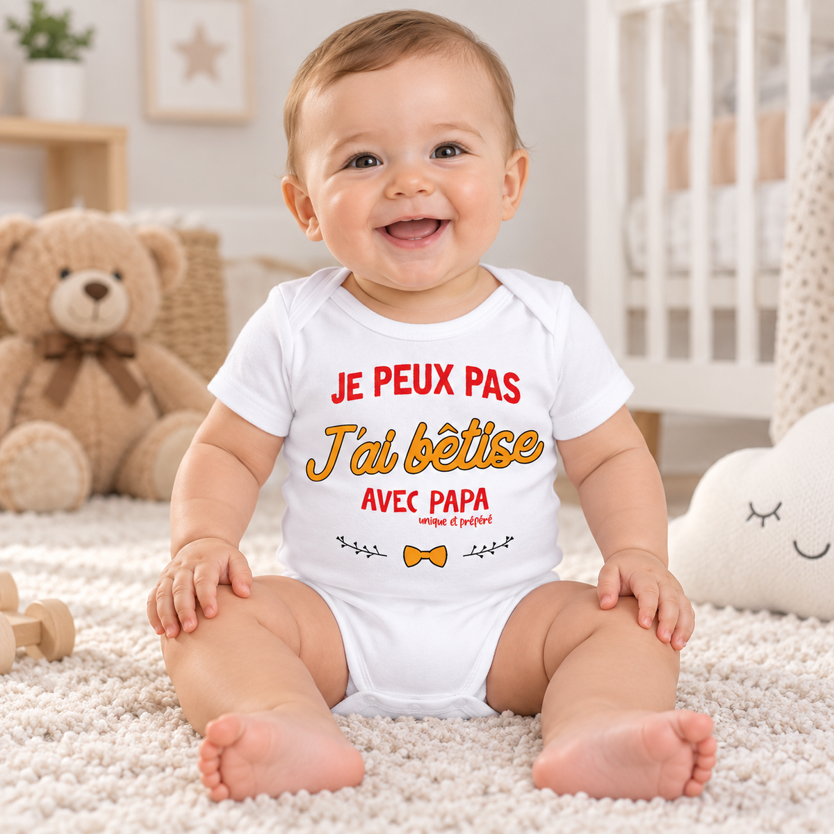 Body bébé humour – Je peux pas, j’ai bêtise avec papa