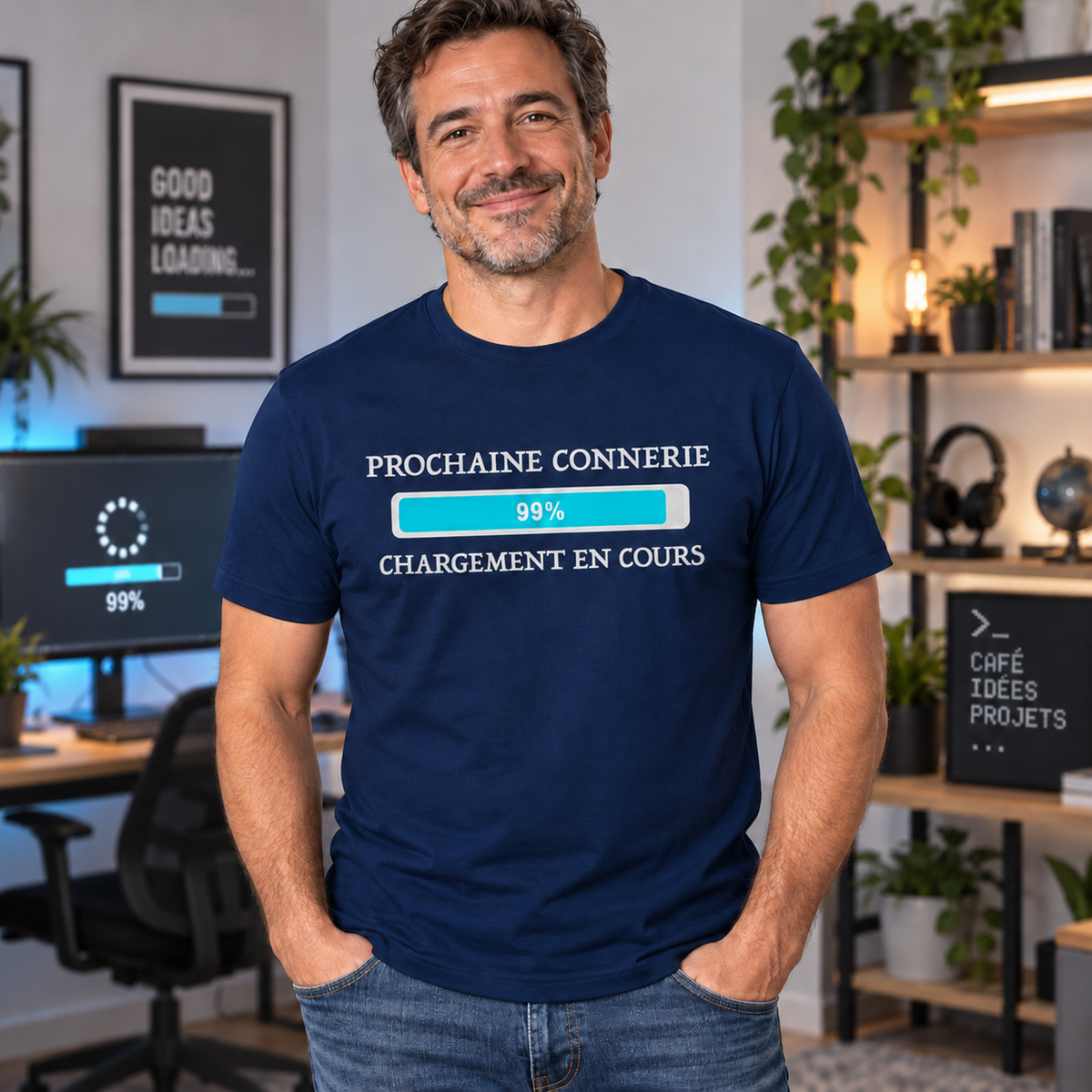 T-shirt humour homme – Prochaine connerie chargement en cours