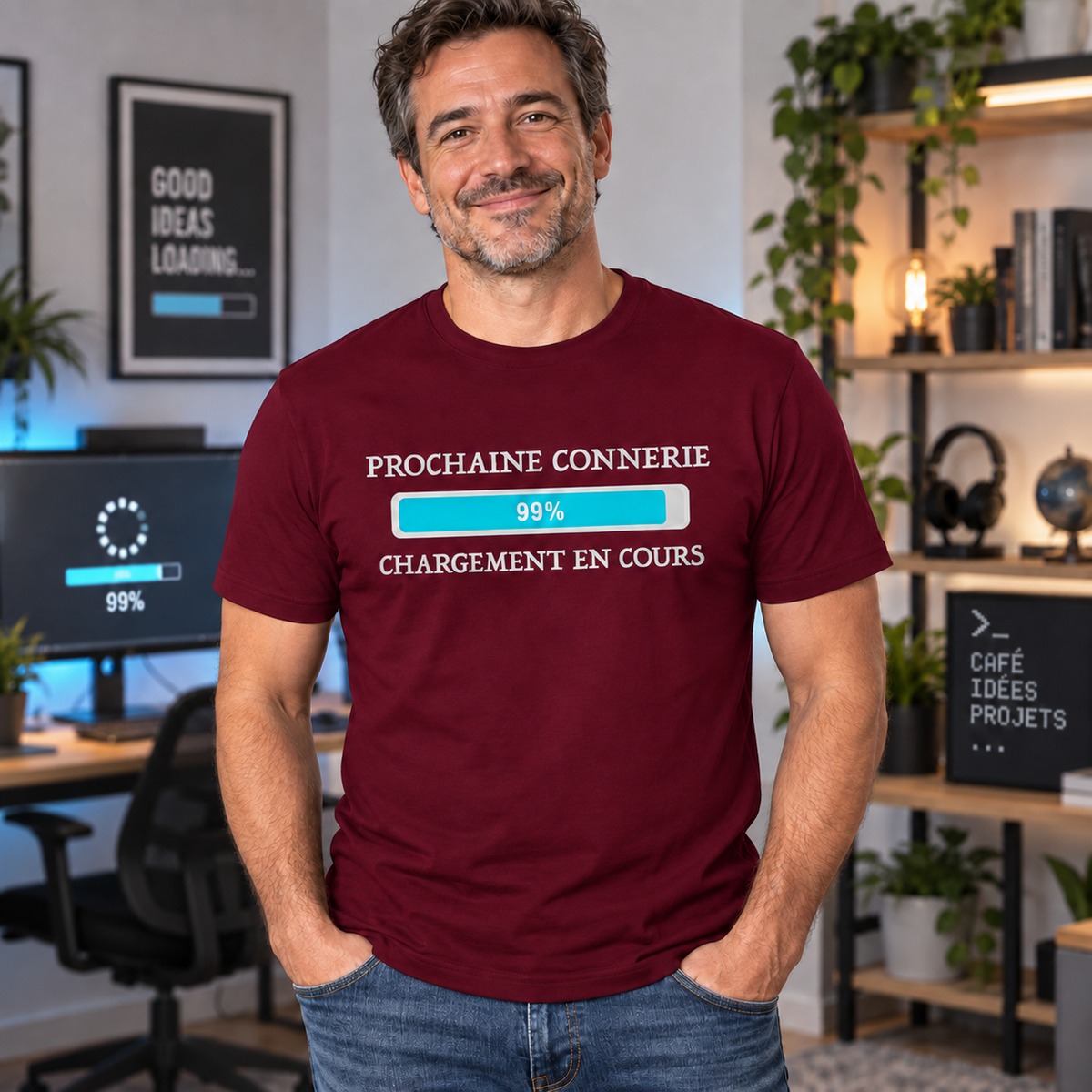 T-shirt humour homme – Prochaine connerie chargement en cours