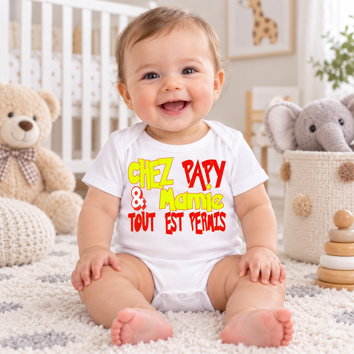 Body bébé humour – Chez Papy et Mamie, tout est permis