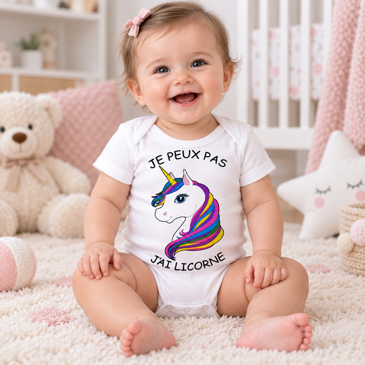 Body bébé licorne – Je peux pas, j’ai licorne
