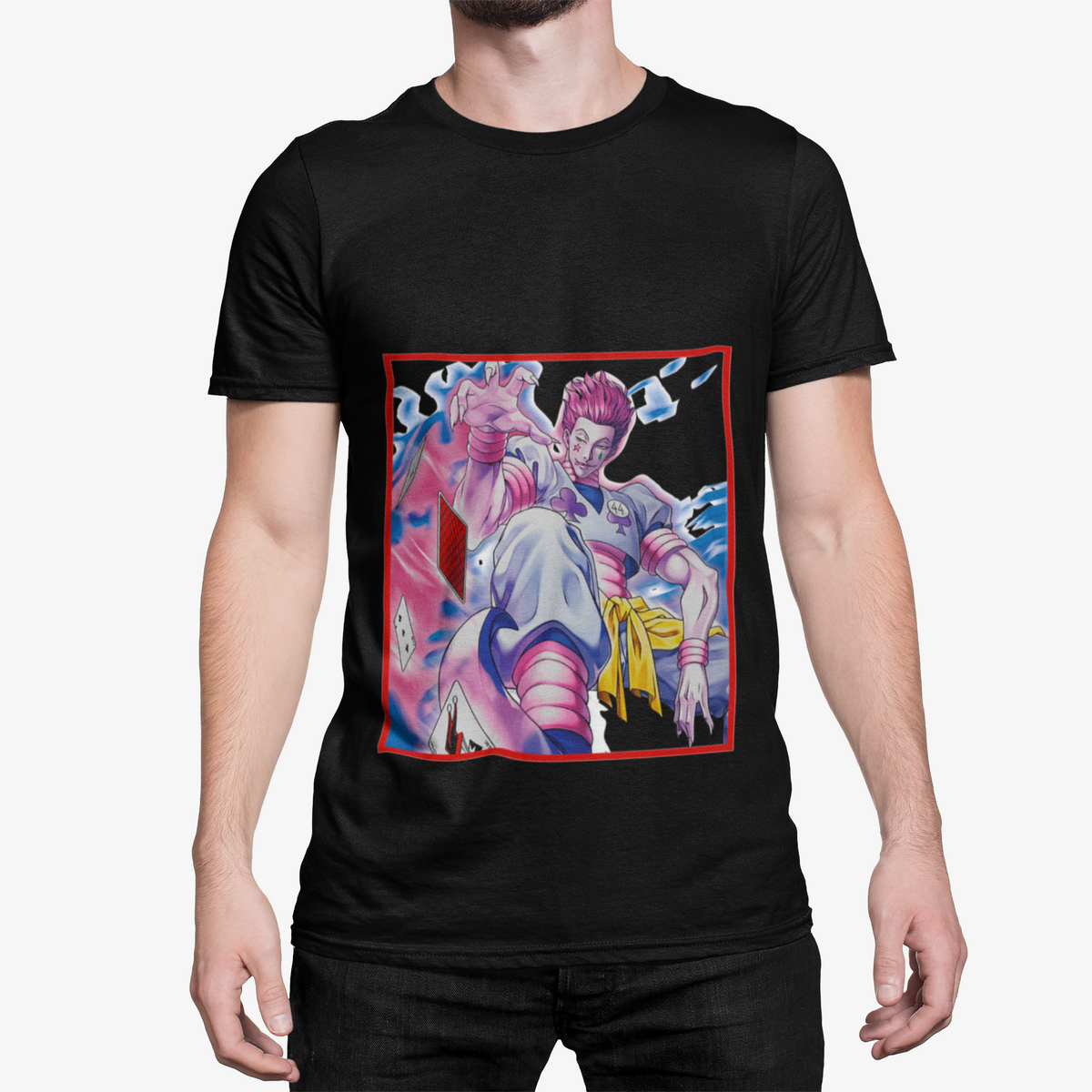 T-Shirt Homme Manga Magicien – Cartes & Aura Mystique