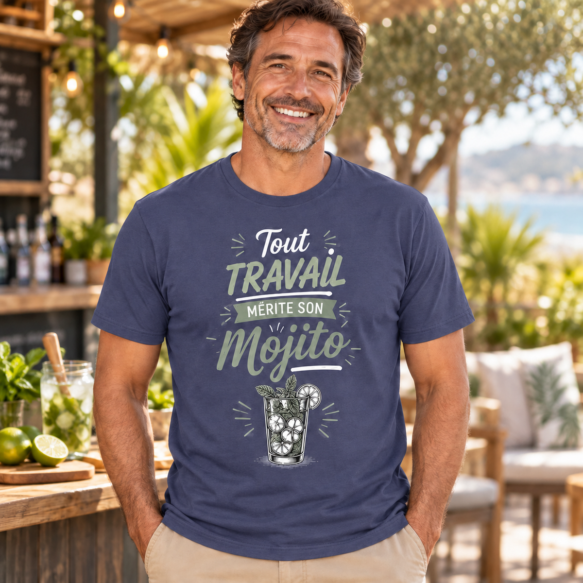 T-shirt mojito humour – Tout travail mérite son mojito