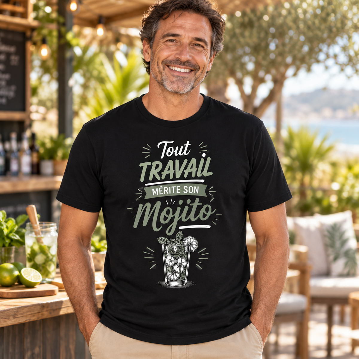 T-shirt mojito humour – Tout travail mérite son mojito