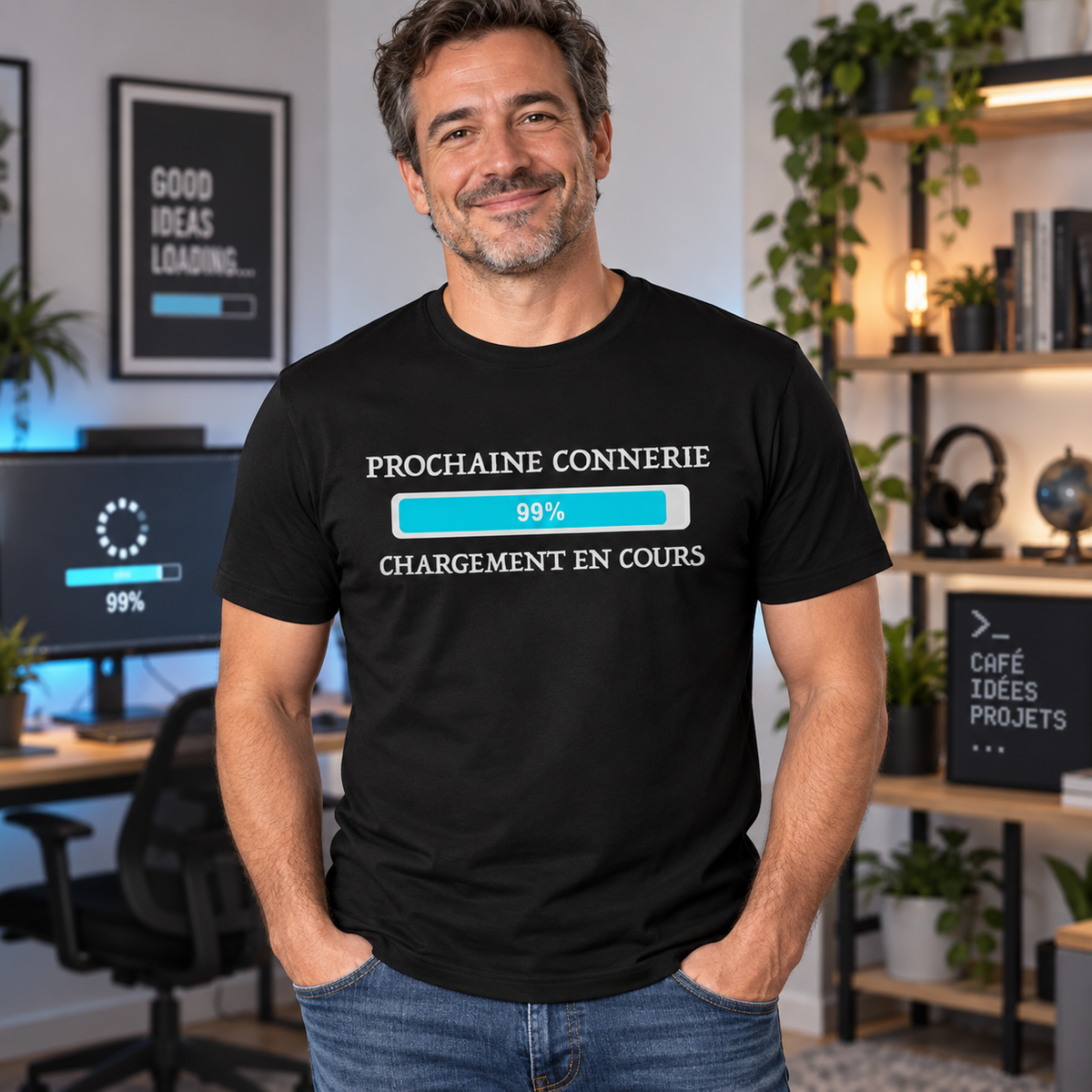 T-shirt humour homme – Prochaine connerie chargement en cours