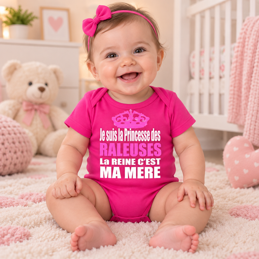 Body bébé fille – Princesse des râleuses, ma mère est la reine