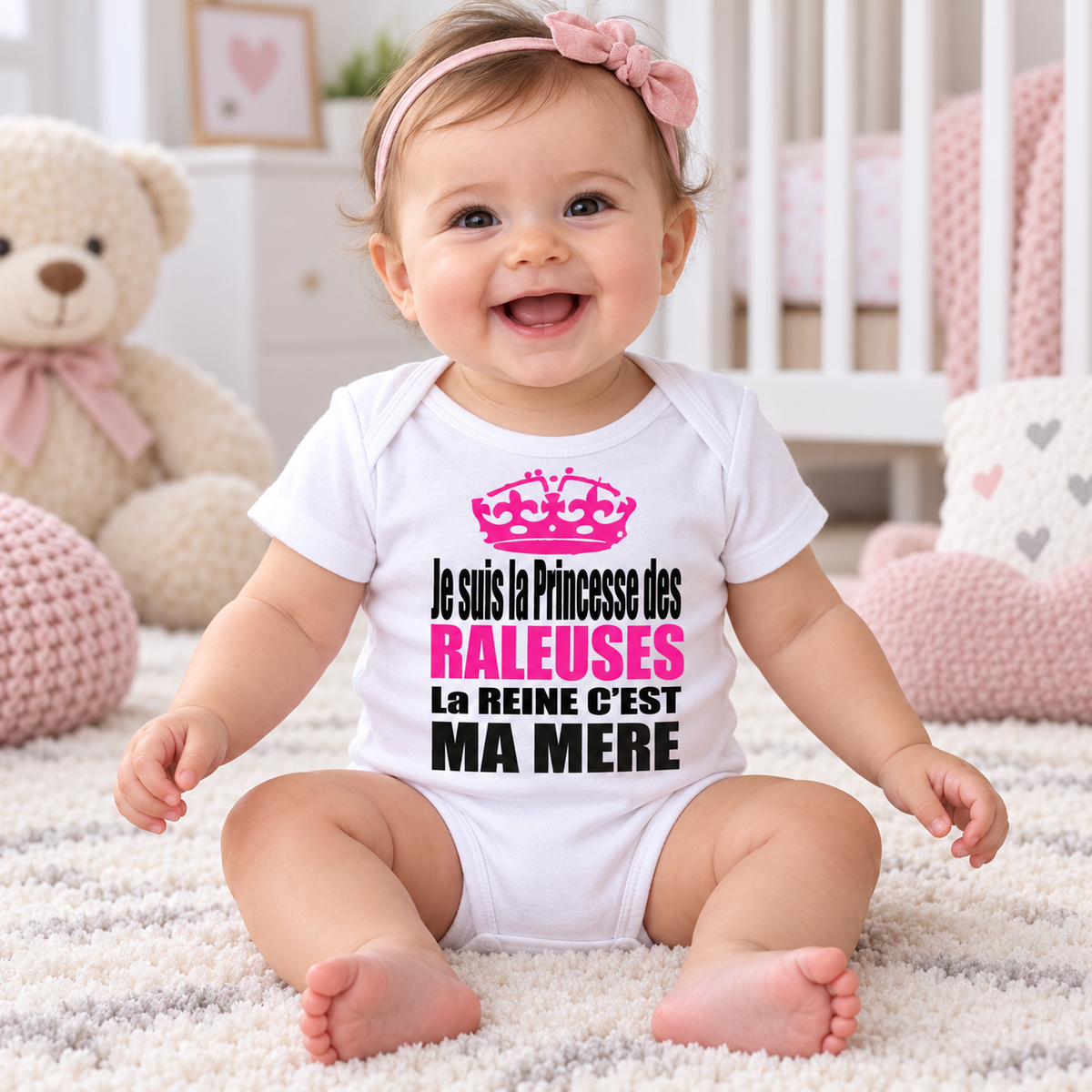 Body bébé fille – Princesse des râleuses, ma mère est la reine
