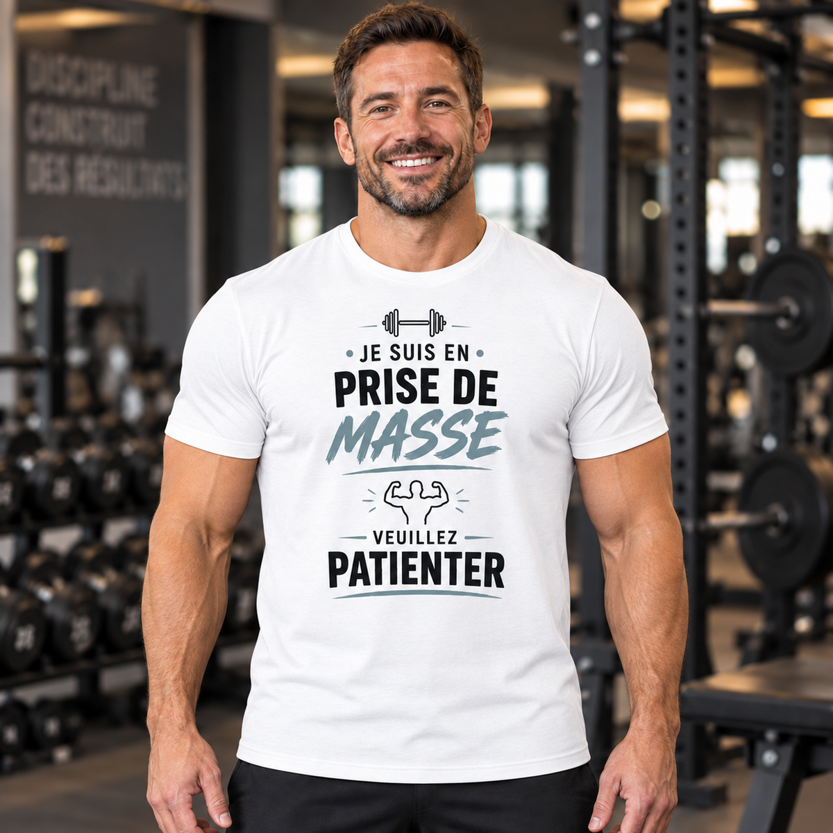T-shirt musculation humour – Je suis en prise de masse