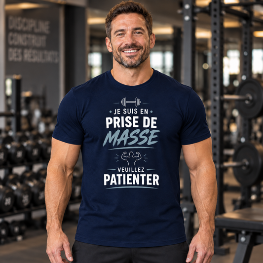T-shirt musculation humour – Je suis en prise de masse