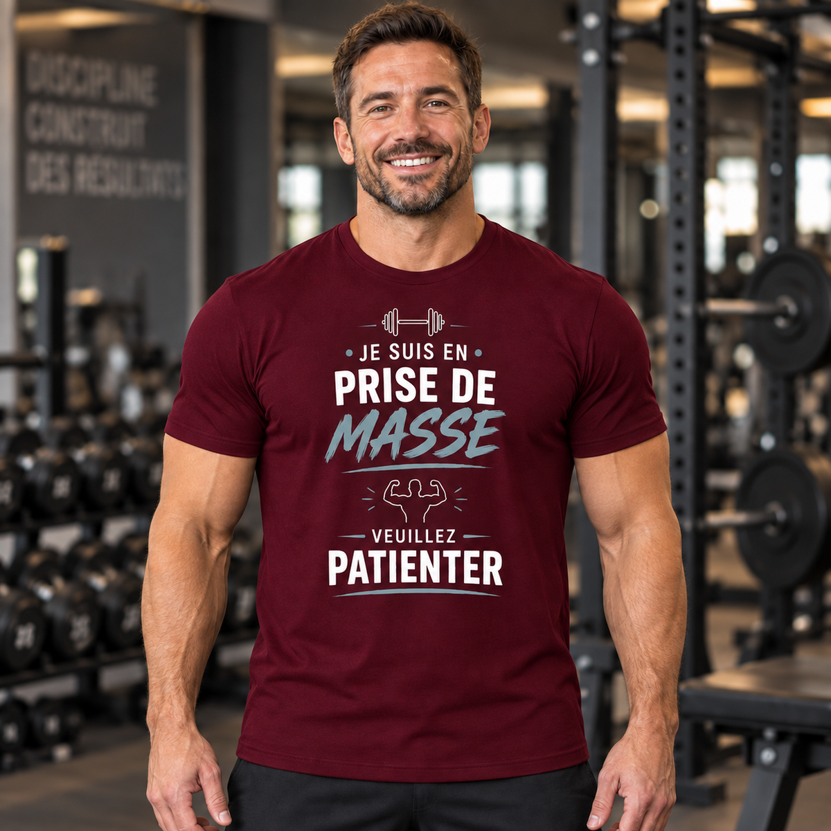 T-shirt musculation humour – Je suis en prise de masse