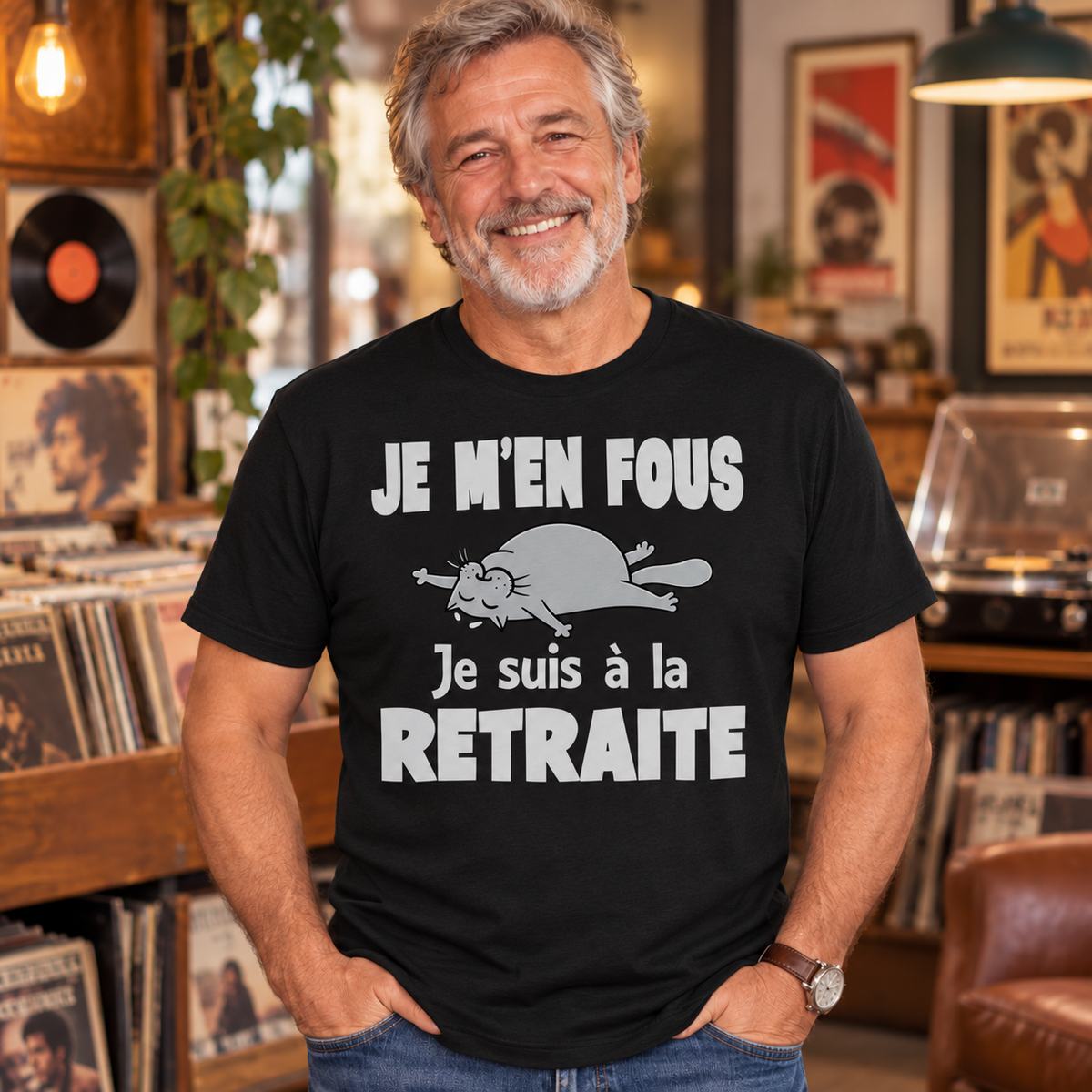 T-shirt retraite homme humour – Je m’en fous, je suis à la retraite