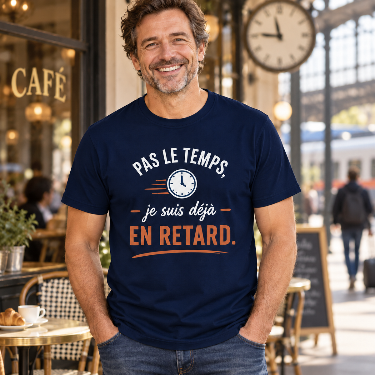 T-shirt humour retardataire – Pas le temps, je suis déjà en retard