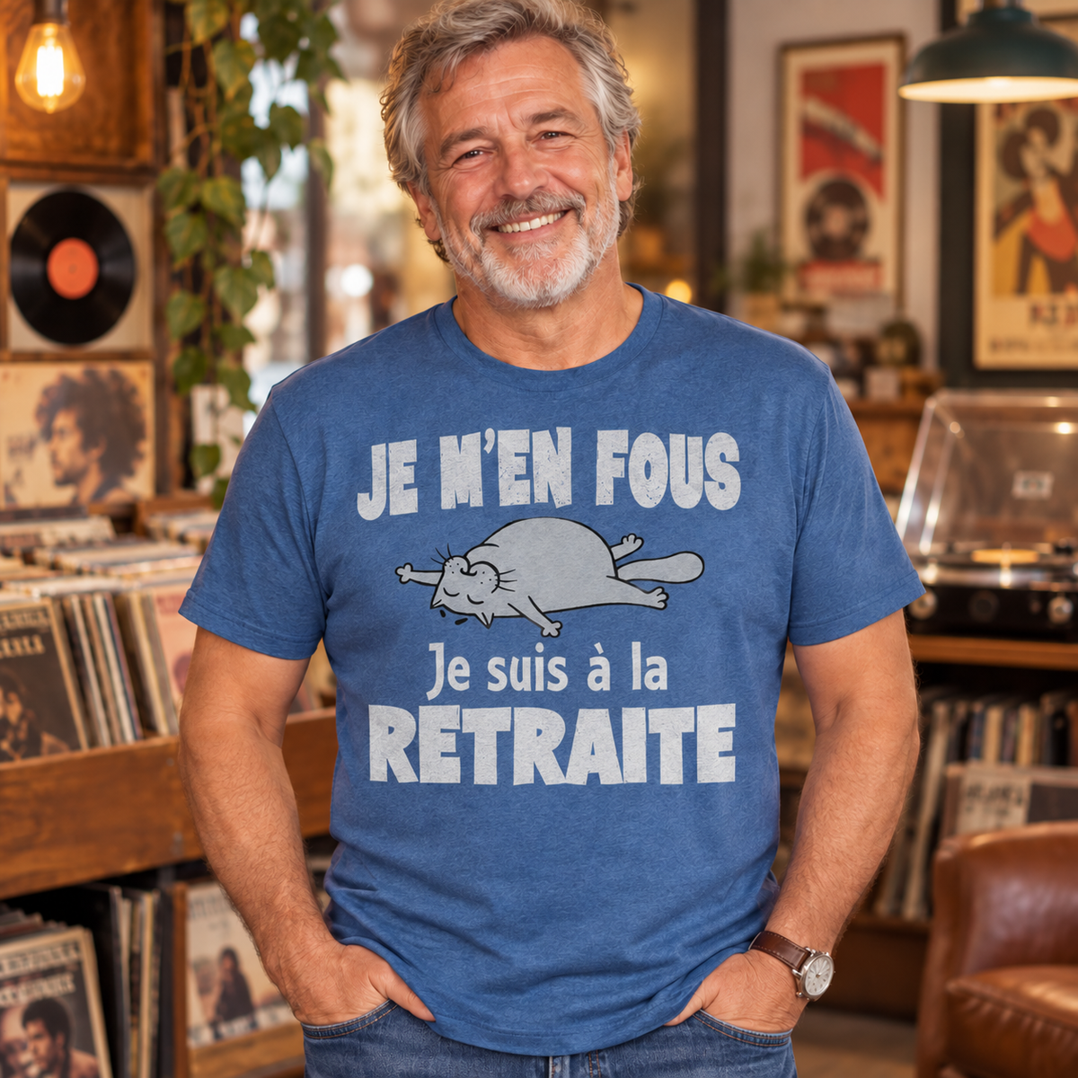 T-shirt retraite homme humour – Je m’en fous, je suis à la retraite