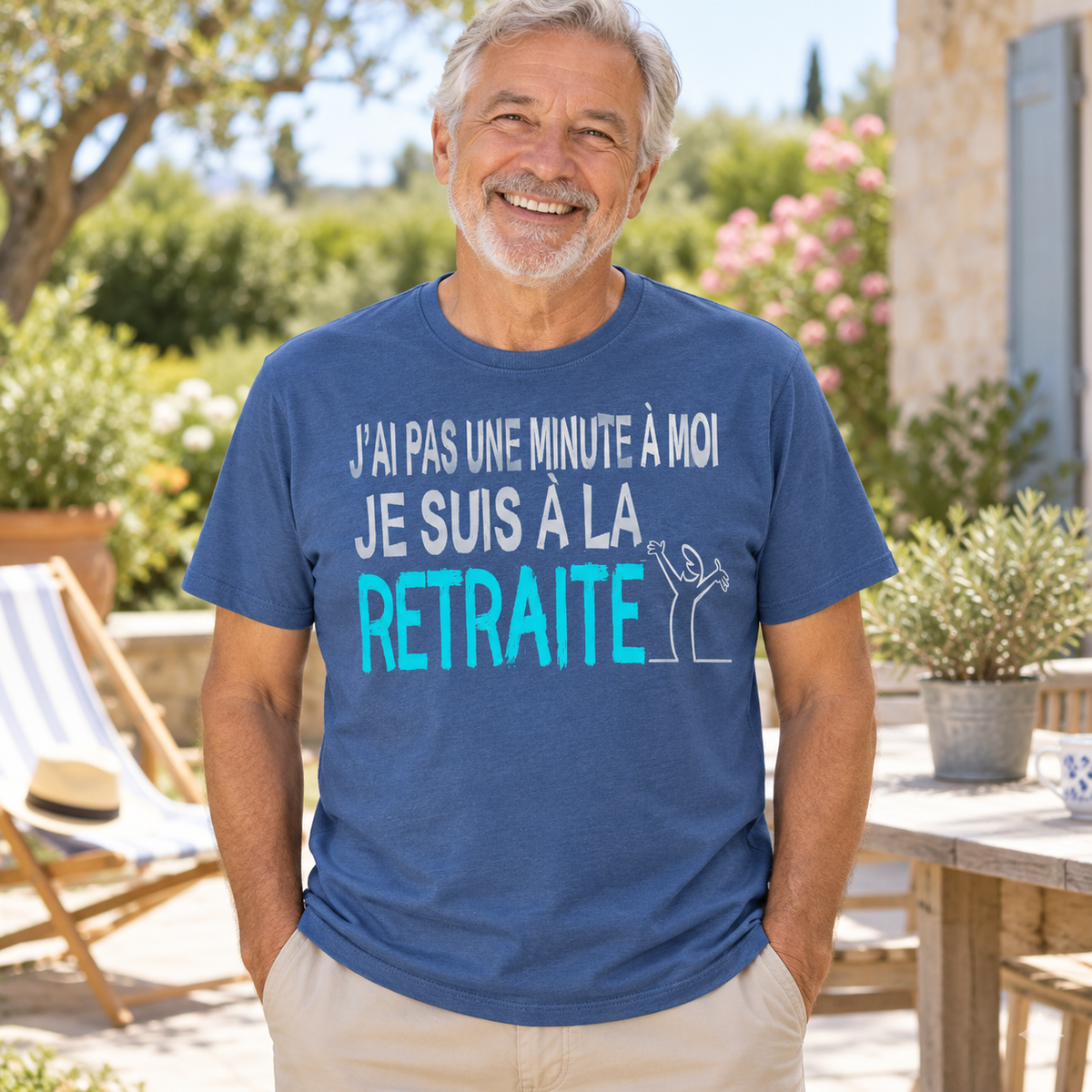 T-shirt retraite homme humour – J’ai pas une minute à moi