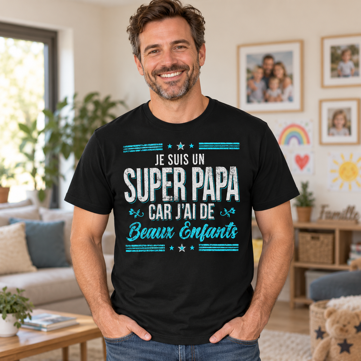 T-shirt Super Papa – Cadeau original pour papa