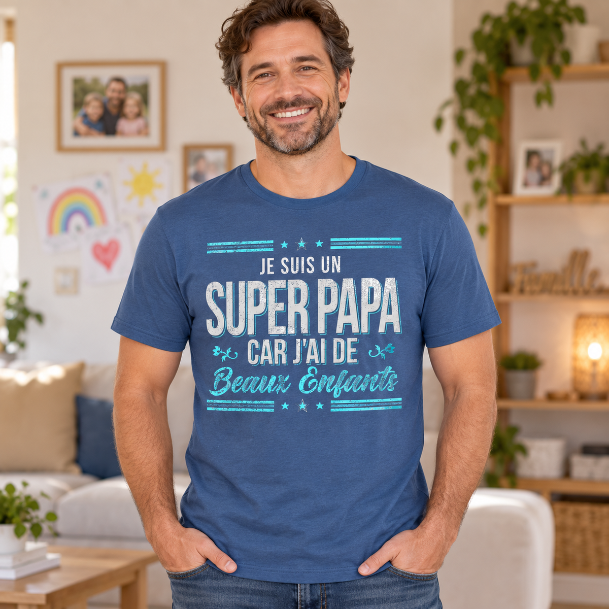 T-shirt Super Papa – Cadeau original pour papa