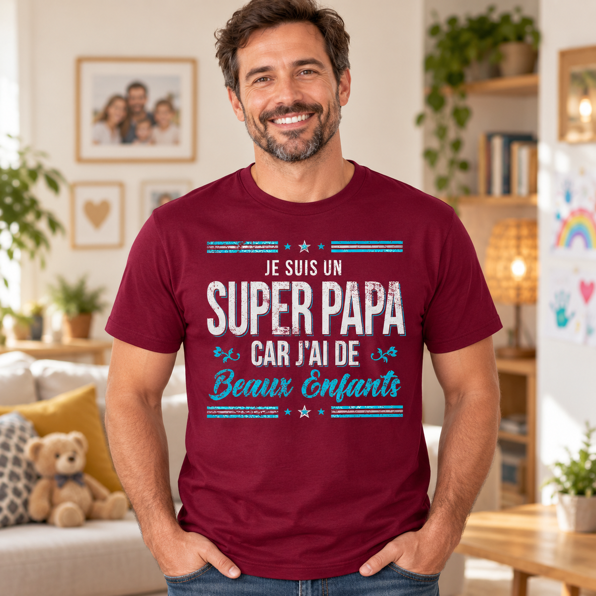 T-shirt Super Papa – Cadeau original pour papa