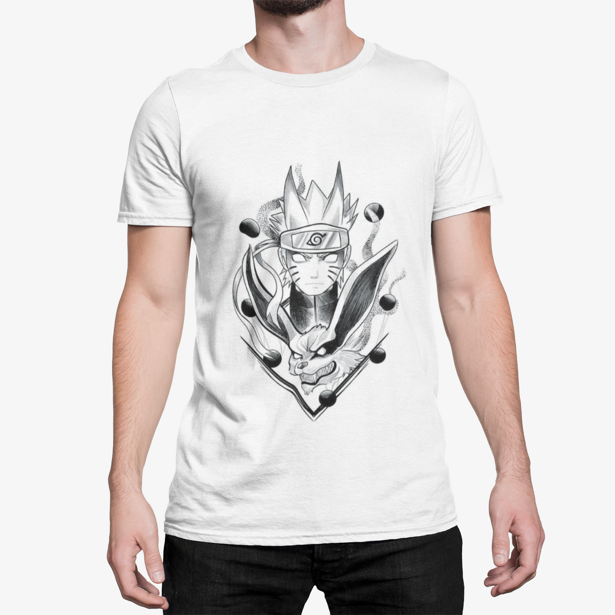 T-Shirt Ninja Renard Spirit – T-Shirt Manga Style Streetwear Homme